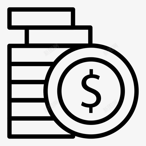 硬币货币价值图标svg_新图网 https://ixintu.com 价值 生意 硬币 货币