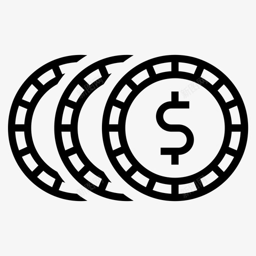 硬币赌场筹码图标svg_新图网 https://ixintu.com 兑换 硬币 筹码 货币 赌场
