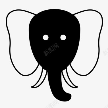 大象动物耳朵图标图标