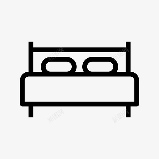 双人床被褥卧室图标svg_新图网 https://ixintu.com 卧室 双人床 杂项v型轮廓 枕头 被褥