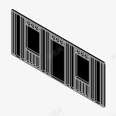 墙体结构建筑木工图标图标