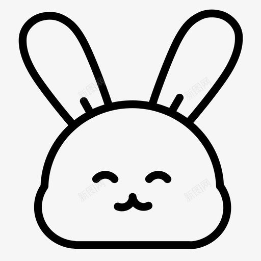 兔子可爱复活节图标svg_新图网 https://ixintu.com 兔子 兔子脸 可爱 复活节 脸