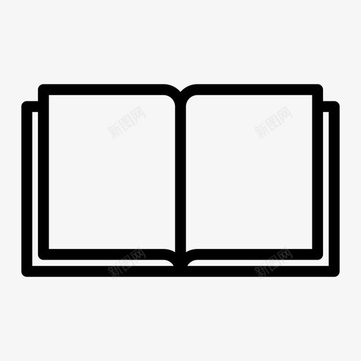 书空白页打开的书图标svg_新图网 https://ixintu.com 书 学校 打开的书 空白页