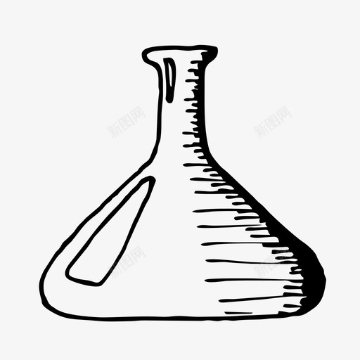 烧瓶锥形烧瓶玻璃图标svg_新图网 https://ixintu.com 实验室 手绘 烧瓶 玻璃 素描 锥形烧瓶
