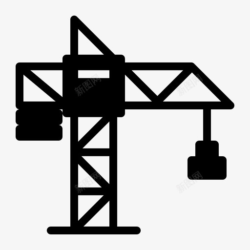 起重机施工吊装图标svg_新图网 https://ixintu.com 吊装 工具 操作 施工 起重机