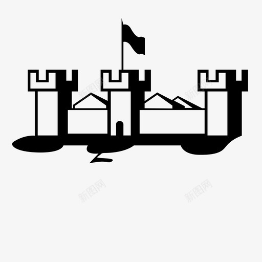 城墙城市中世纪塔楼图标svg_新图网 https://ixintu.com 中世纪 城堡和城堡 城墙城市 城镇 塔楼