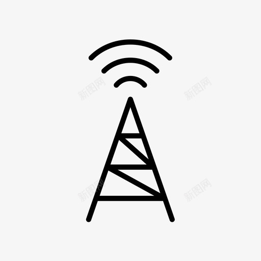 广播塔通信信号图标svg_新图网 https://ixintu.com wifi 信号 广播塔 通信