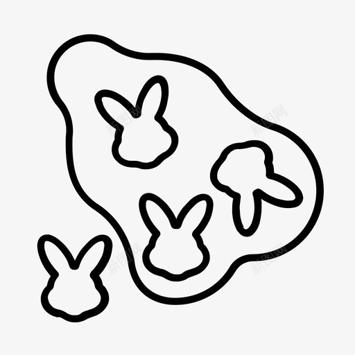 复活节烘焙饼干兔子图标svg_新图网 https://ixintu.com 兔子 复活节烘焙 曲奇刀 食物 饼干