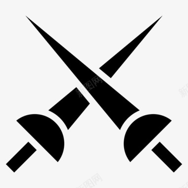 剑交叉剑战士图标图标