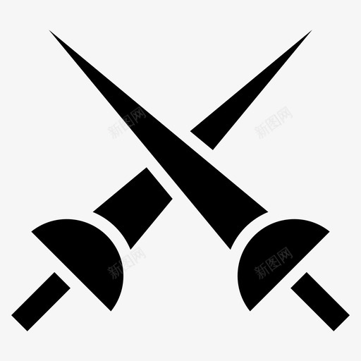 剑交叉剑战士图标svg_新图网 https://ixintu.com 交叉剑 剑 对抗 战争 战士 武器