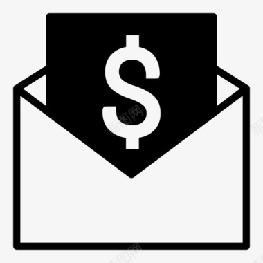 货币电子邮件银行和金融图标图标