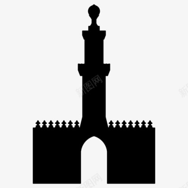 伊斯兰图案建筑尖塔图标图标