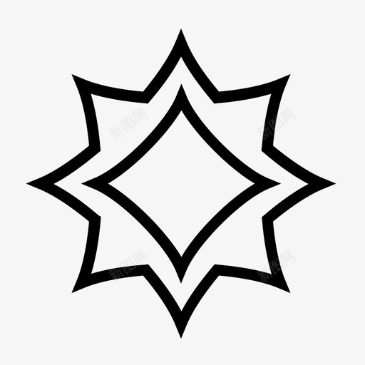 星星高光反光图标svg_新图网 https://ixintu.com 反光 发光 星星 闪亮 高光
