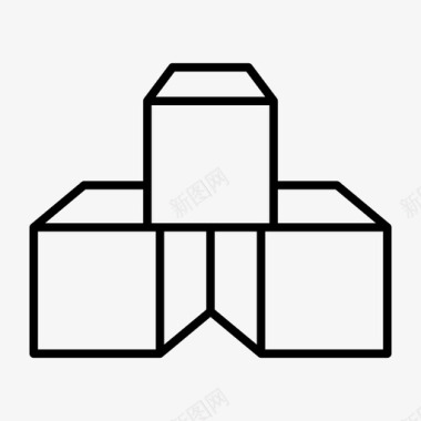 立方体盒子纸箱图标图标