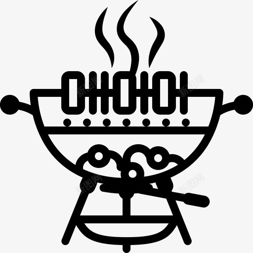 烤肉串烹饪食物图标svg_新图网 https://ixintu.com 烟熏 烤肉串 烹饪 美味烤肉烧烤轮廓 食物