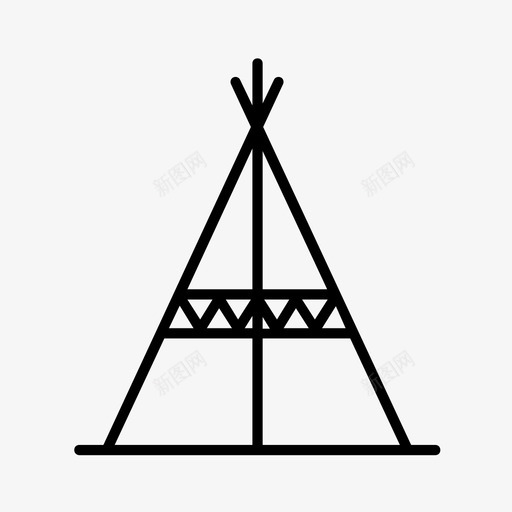 提比印第安人北美图标svg_新图网 https://ixintu.com 北美 印第安人 帐篷 提比 西部