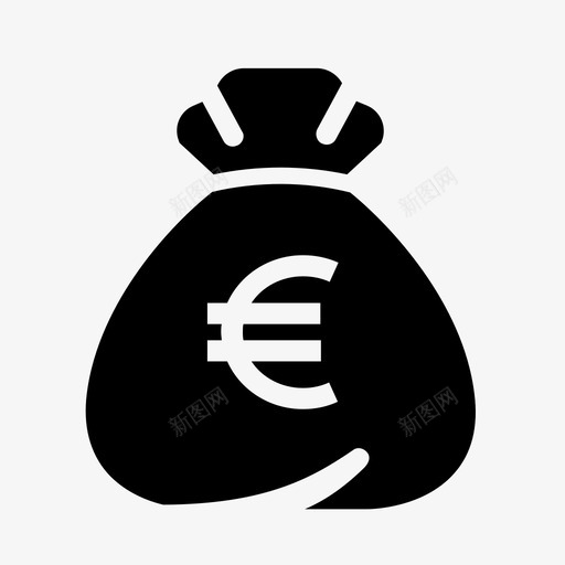 欧元袋货币金融图标svg_新图网 https://ixintu.com 欧元袋 货币 货币硬币金融符号固体风格 金融