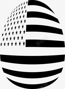 复活节彩蛋美国国旗图标图标