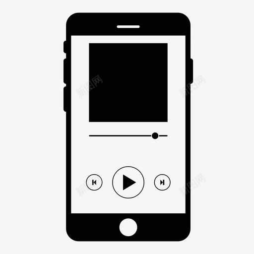 音乐应用程序收听移动图标svg_新图网 https://ixintu.com 收听 歌曲 移动 移动线框 音乐应用程序