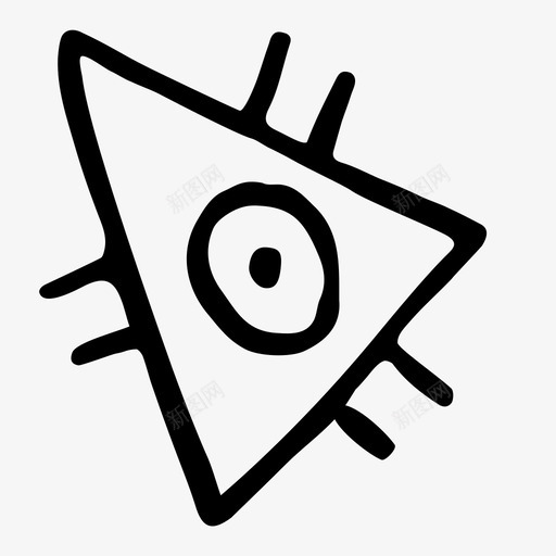 三角形涂鸦眼睛图标svg_新图网 https://ixintu.com 三角形 涂鸦 眼睛 自然涂鸦