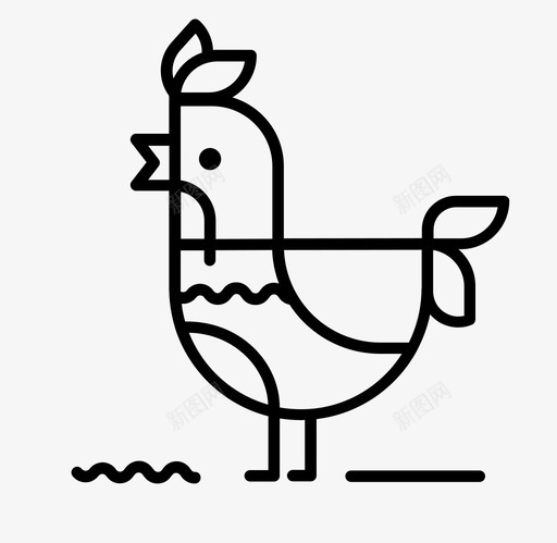 公鸡动物鸡图标svg_新图网 https://ixintu.com 公鸡 动物 早起的鸟 蠕虫 鸡