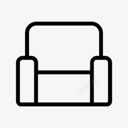 沙发型扶手椅沙发家具图标高清图片