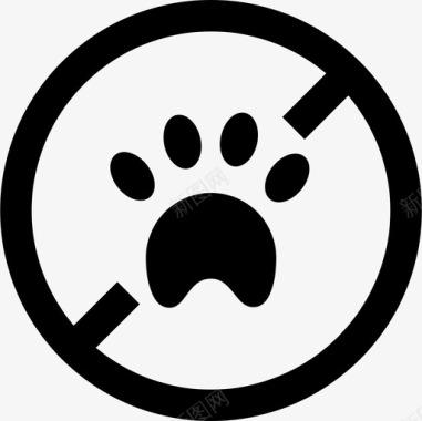 禁止动物禁止携带宠物图标图标