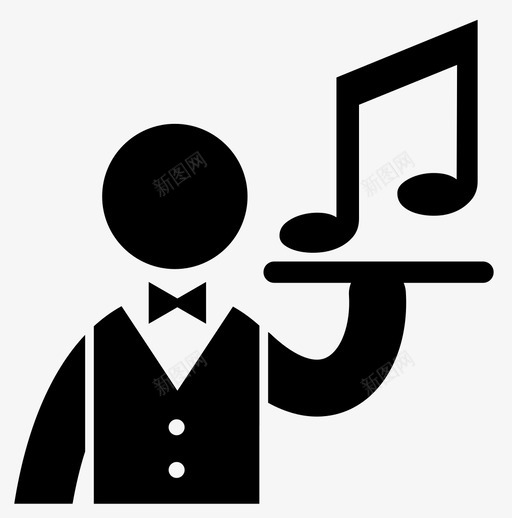 音乐传送便条请求图标svg_新图网 https://ixintu.com 便条 服务 服务员 请求 音乐传送