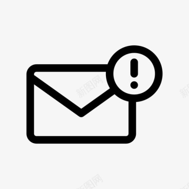 电子邮件警告警告消息信封图标图标