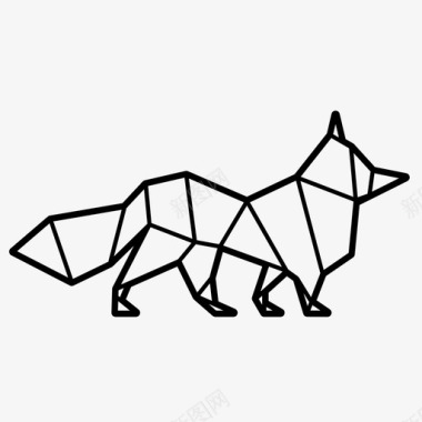 狐狸动物折叠图标图标