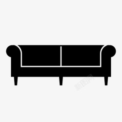 维多利亚式现代沙发家具座椅图标高清图片
