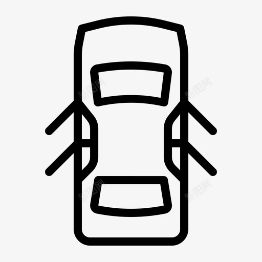 汽车车门打开图标svg_新图网 https://ixintu.com 打开 汽车 汽车零件 车门 顶视图