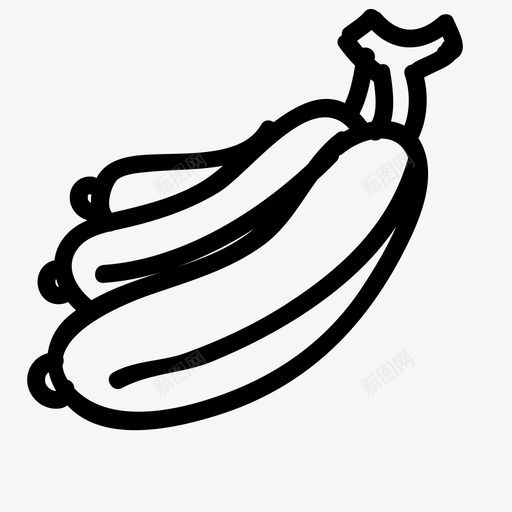 香蕉水果蔬菜图标svg_新图网 https://ixintu.com 水果 蔬菜 香蕉
