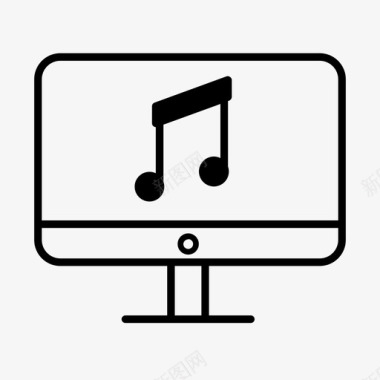 音乐电脑显示器图标图标