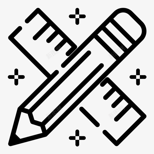 工具十进制尺量具图标svg_新图网 https://ixintu.com 十进制尺 手工工具 设计工具 量具 铅笔