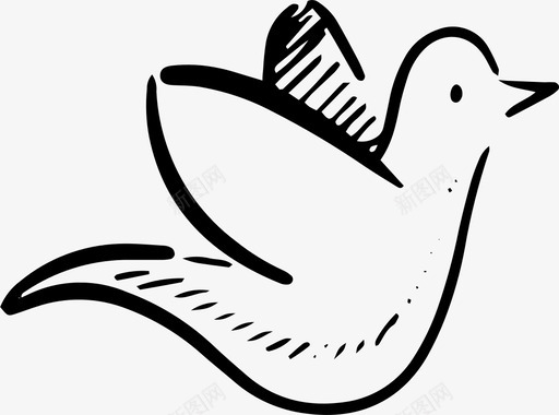 鸽子鸟庆祝图标svg_新图网 https://ixintu.com 圣诞舱口涂鸦 圣诞节 庆典 庆祝 飞行 鸟 鸽子