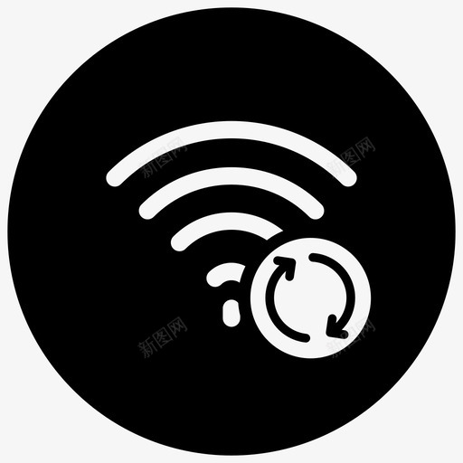 连接wifi同步图标svg_新图网 https://ixintu.com 同步 连接wifi