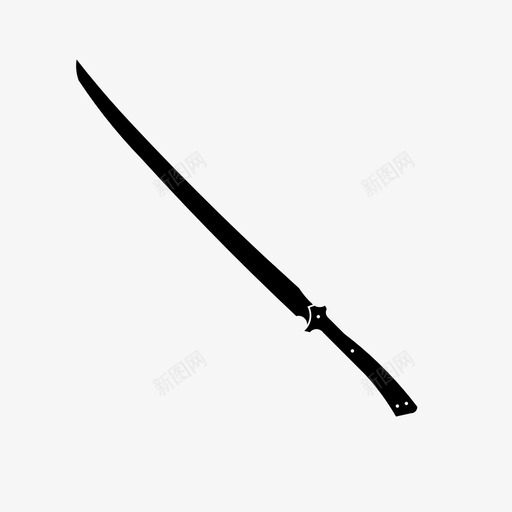 武士刀剑武器图标svg_新图网 https://ixintu.com 剑 剑和武器 武器 武士刀