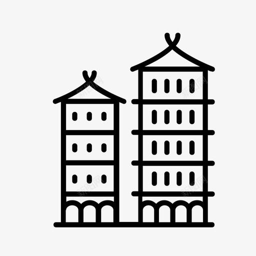 建筑亚洲中国图标svg_新图网 https://ixintu.com 中国 亚洲 城镇 寺庙 建筑