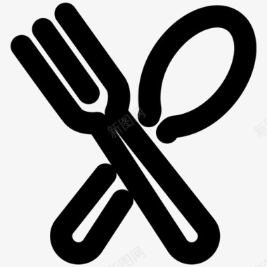 食品餐具叉子图标图标