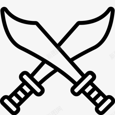 十字剑中世纪武器图标图标