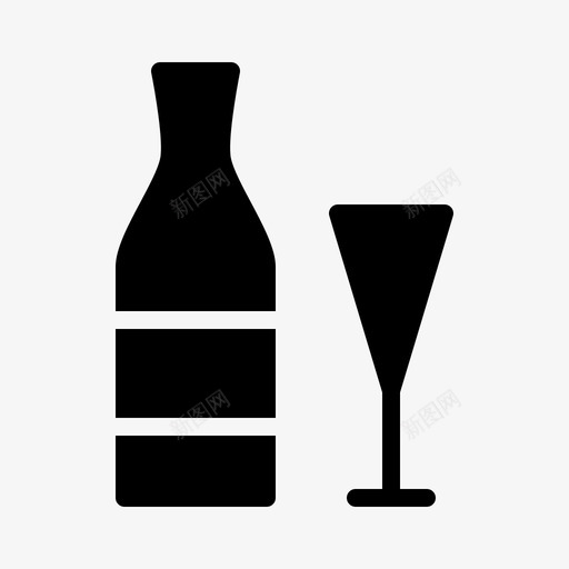 卡瓦酒瓶子图标svg_新图网 https://ixintu.com 卡瓦 杂项 玻璃杯 瓶子 葡萄酒 酒 饮料