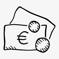 货币的涂鸦钱现金货币图标高清图片