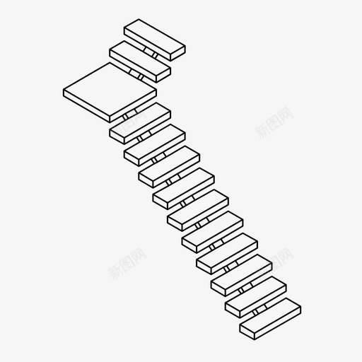 木楼梯上升飞梯图标svg_新图网 https://ixintu.com 上升 木楼梯 梯子 飞梯