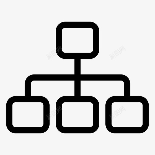 网络连接层次结构图标svg_新图网 https://ixintu.com 介质 共享 层次结构 结构 网络 连接