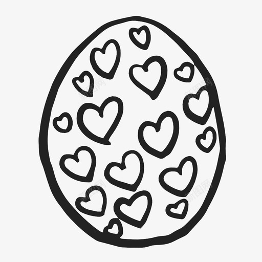 复活节彩蛋庆祝手绘图标svg_新图网 https://ixintu.com 复活节彩蛋 庆祝 心形 手绘 美味