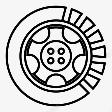 轮胎汽车轮辋图标图标