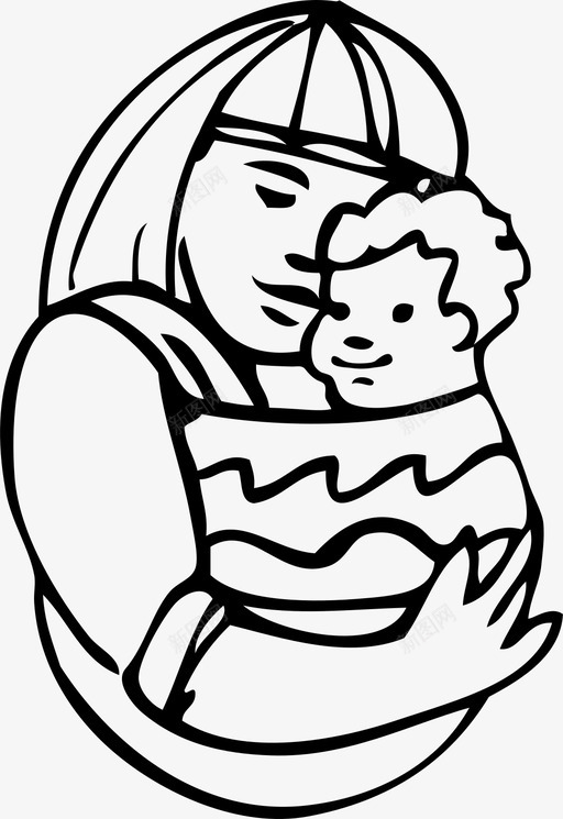 母亲婴儿照顾图标svg_新图网 https://ixintu.com 女人 婴儿 孩子 母亲 照顾