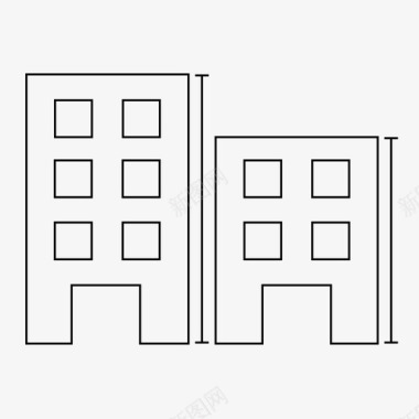 建筑高度建筑立面图图标图标