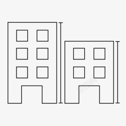 城市立面图建筑高度建筑立面图图标高清图片